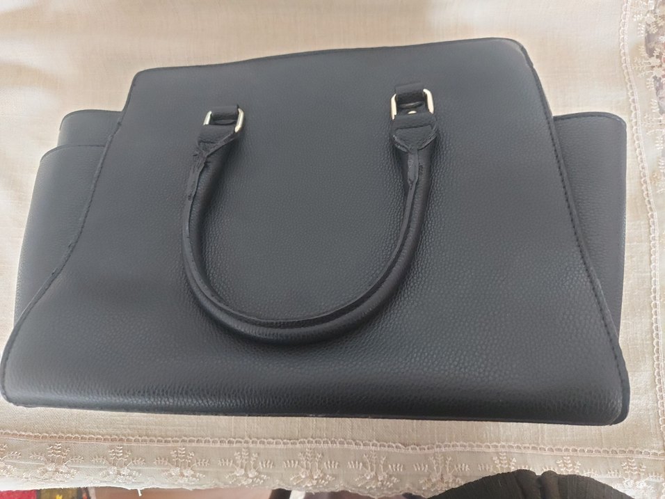 Siyah Deri Kadın Çanta Tokalı Minimalist - Görsel 4