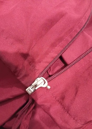 Bordo Uzun Salaş Kadın Yağmurluk - Görsel 4