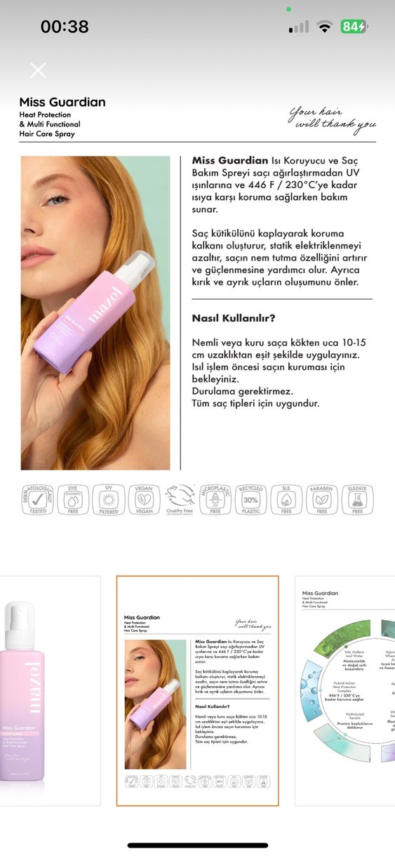 Mazel Miss Guardian Isı Koruyucu Saç Spreyi 200 ml - Görsel 5