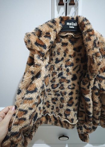 Leopar Desenli Çoxuk Suni Kürk Ceket - Görsel 2