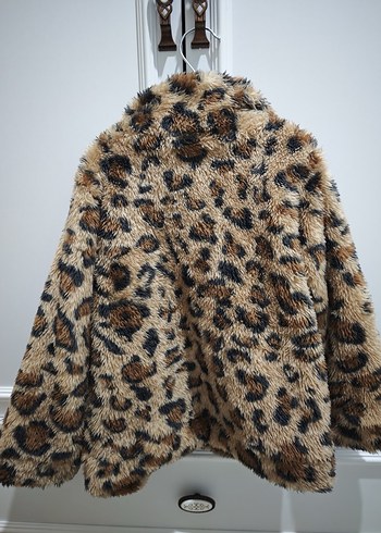 Leopar Desenli Çoxuk Suni Kürk Ceket - Görsel 3