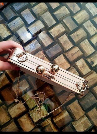  Beden altın Renk Clutch canta
