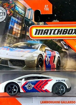 Lamborghini Gallardo Police 1/64 Ölçek 7 cm Lisanslı Matchbox Di