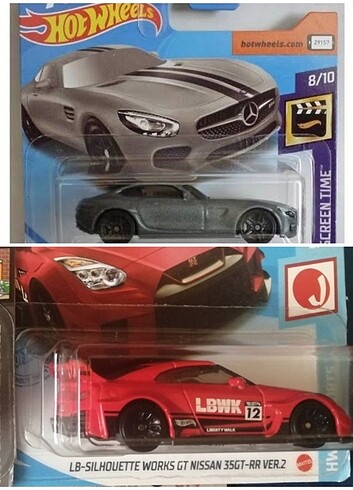 '15 Mercedes - AMG GT & Nissan GT-R 35 1/64 2Li Araç Seti 