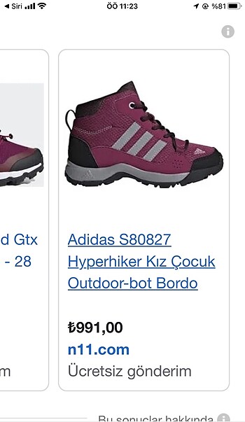 ADIDAS KIZ COCUK BOT