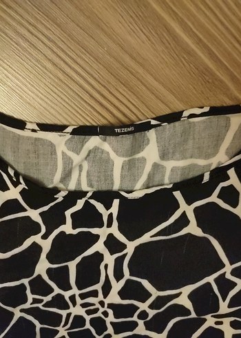 l Beden Dantel Detaylı Yılan Desenli Hamile Tunik