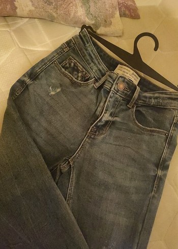 Gri Midi Boy Kadın Denim Jean - Görsel 5