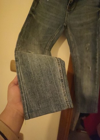 Gri Midi Boy Kadın Denim Jean - Görsel 3