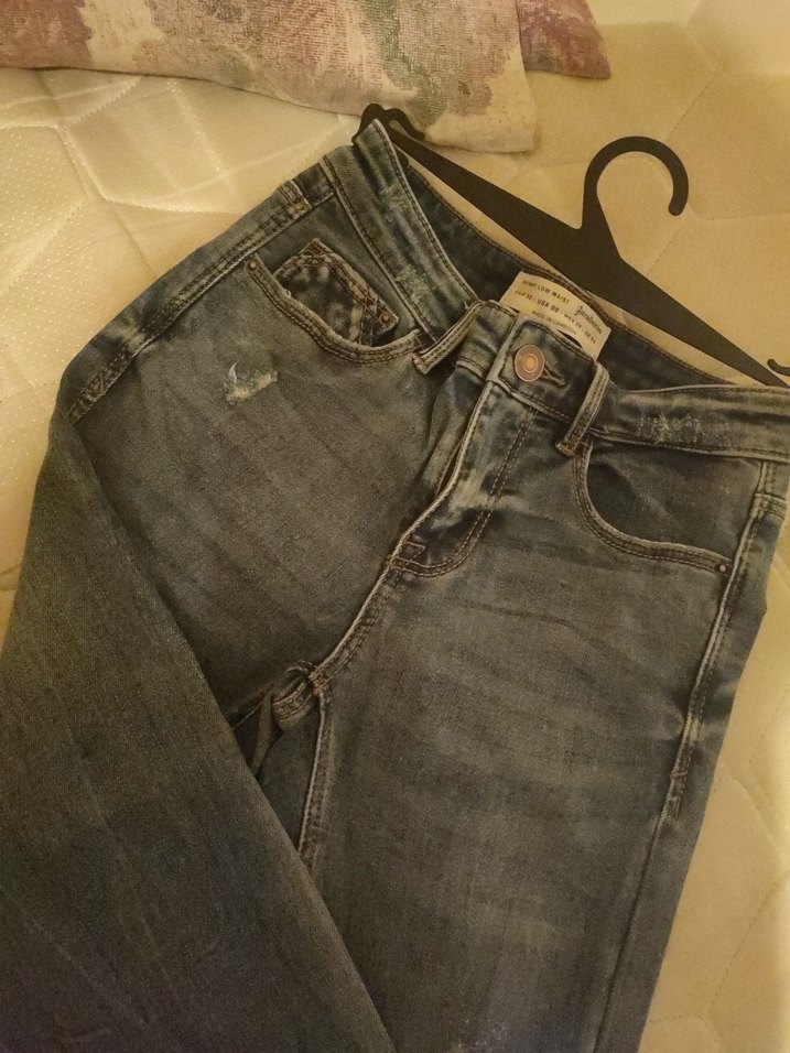 Gri Midi Boy Kadın Denim Jean - Görsel 5