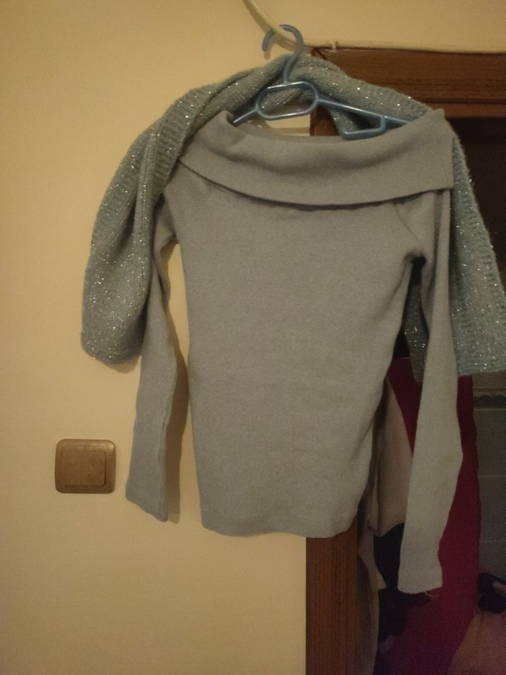 Gri Boğazlı Triko Kazak - Görsel 2