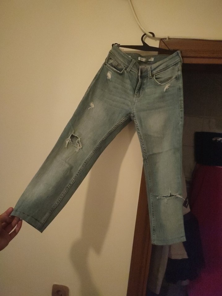 Gri Kadın Denim Bol Kesim Jean - Görsel 5