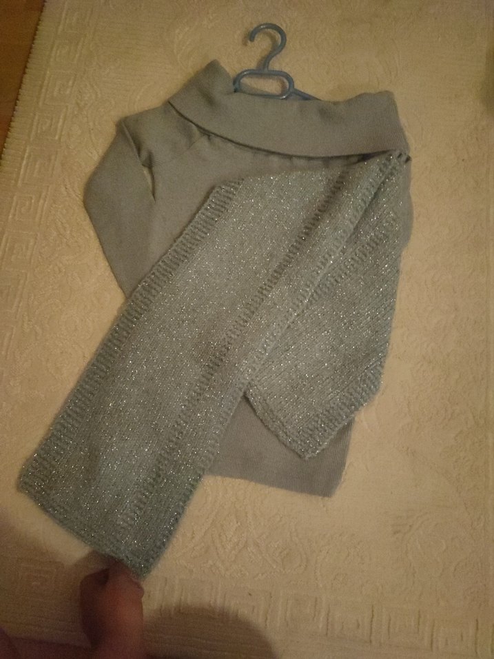 bebe mavi Boğazlı Triko Kadın Kazak - Görsel 4