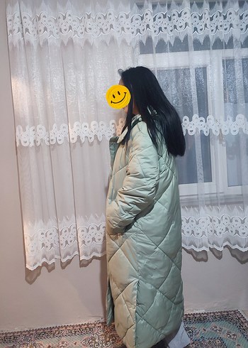 Uzun Boy Puff Mont - Pastel Renk - Görsel 2