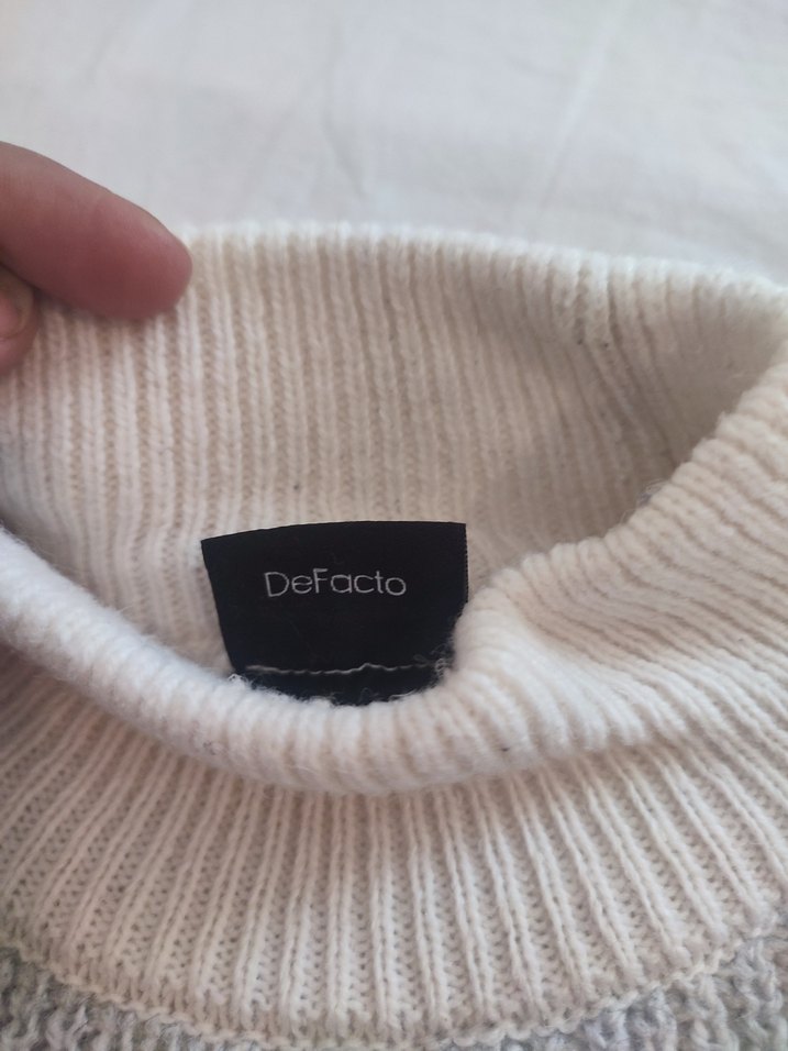 Gri Yüksek Yakalı Örgü Kadın Kazak - Görsel 3