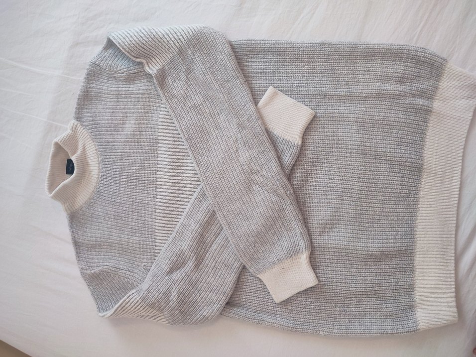 Gri Yüksek Yakalı Örgü Kadın Kazak - Görsel 2