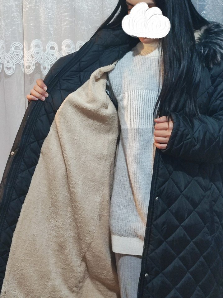 Kürklü Siyah Kadın Kışlık Mont - Görsel 3