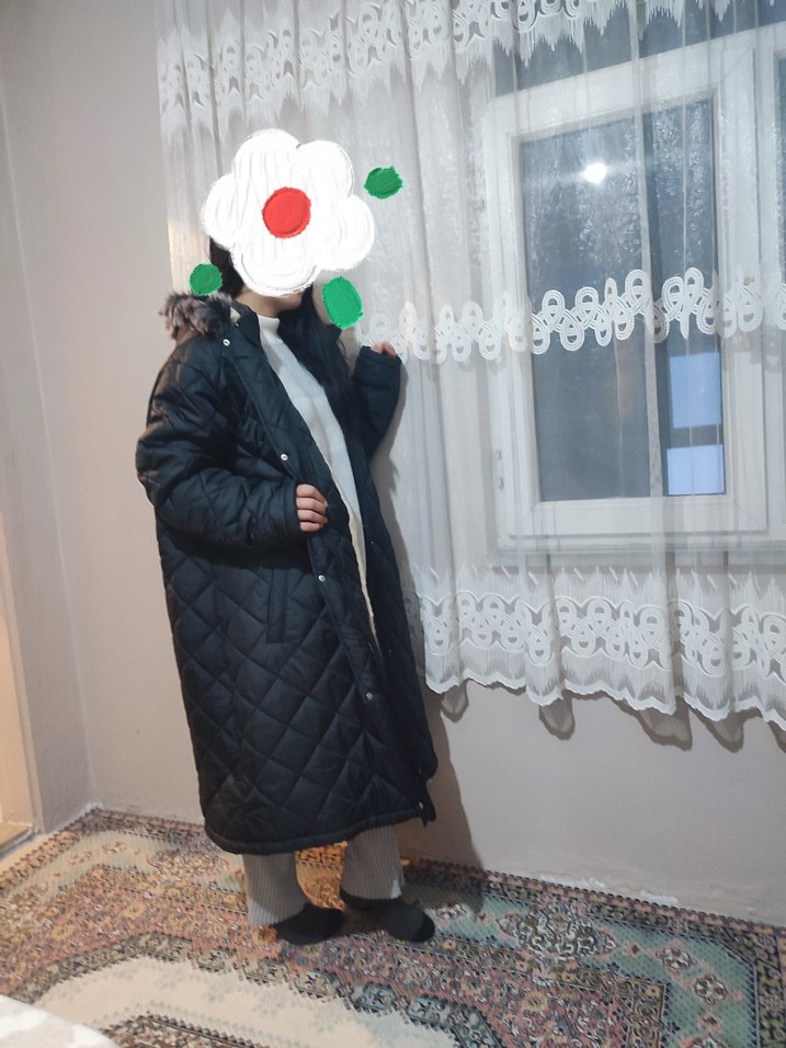 Kürklü Siyah Kadın Kışlık Mont - Görsel 4