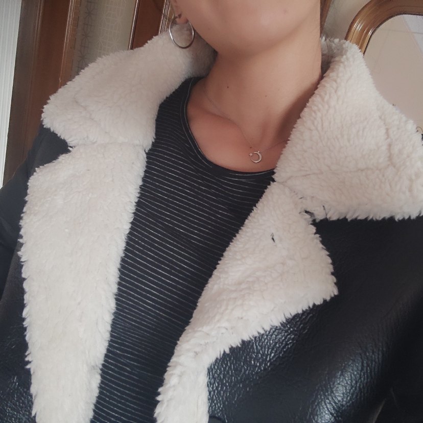 Kürklü Siyah Kadın Midi Ceket - Görsel 3