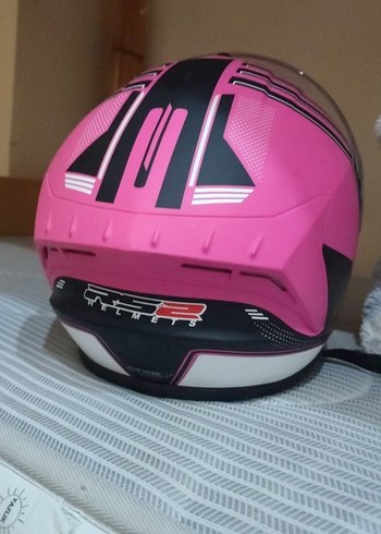 Pembe Baskılı Motosiklet Kaskı, Tokalı - Görsel 10