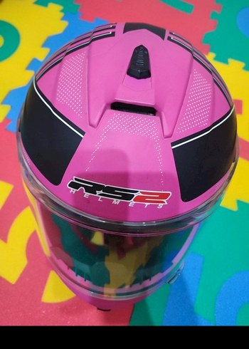 Pembe Baskılı Motosiklet Kaskı, Tokalı - Görsel 5