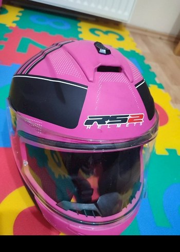 Pembe Baskılı Motosiklet Kaskı, Tokalı - Görsel 6