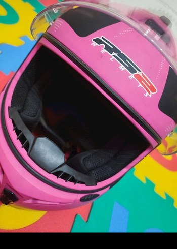 Pembe Baskılı Motosiklet Kaskı, Tokalı - Görsel 4