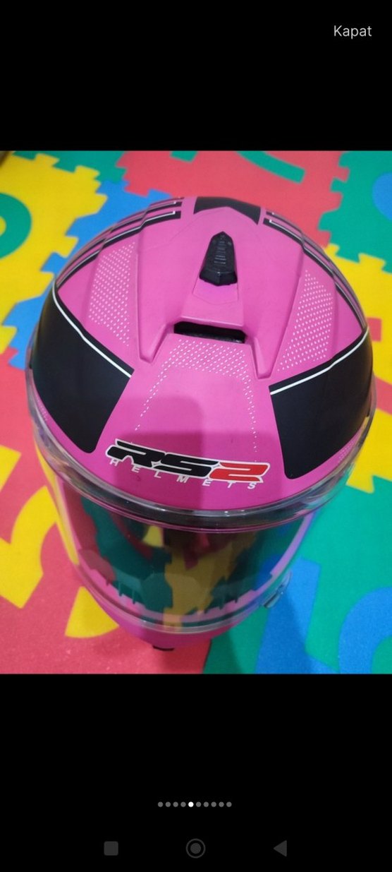 Pembe Baskılı Motosiklet Kaskı, Tokalı - Görsel 5