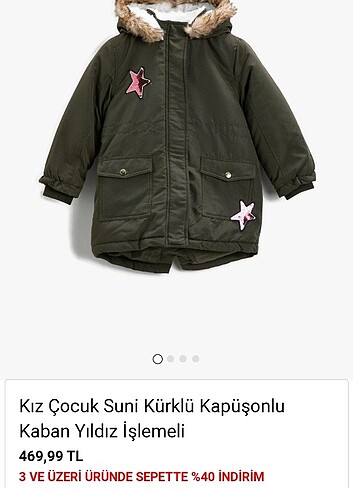 Kız çocuk koton mont