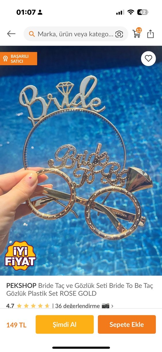 Beyaz Parlak Midi Kadın Sabahlık Bride Baskılı - Görsel 3