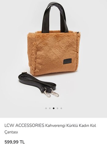 LCW Accessories Kahverengi Kürklü Kadın Kol Çantası - Görsel 2