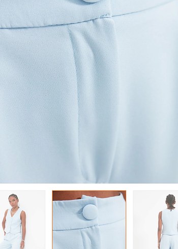 Bebe mavisi bol paça pantolon - Görsel 2