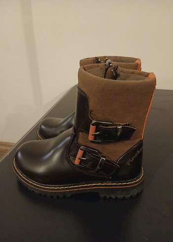 Erkek Çocuk Kahverengi Deri Biker Bot - Görsel 3