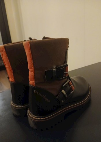 Erkek Çocuk Kahverengi Deri Biker Bot - Görsel 4