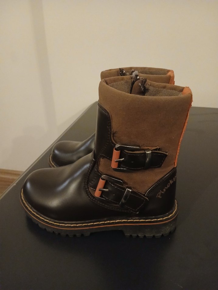 Erkek Çocuk Kahverengi Deri Biker Bot - Görsel 3