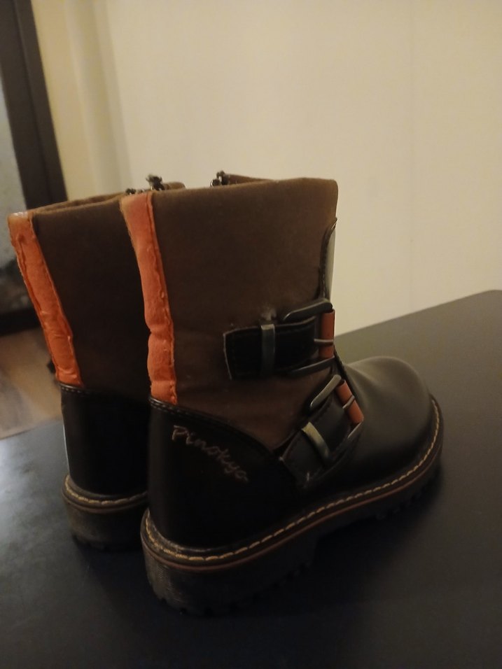 Erkek Çocuk Kahverengi Deri Biker Bot - Görsel 4