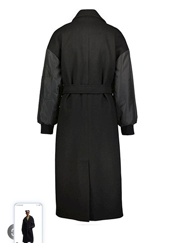 Siyah Kuşaklı Uzun Kaban - Görsel 6