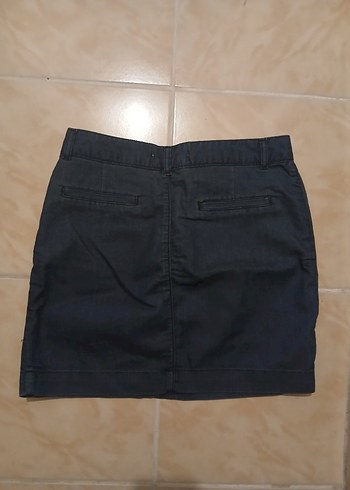 Düğmeli Lacivert Kadın Denim Mini Etek - Görsel 2