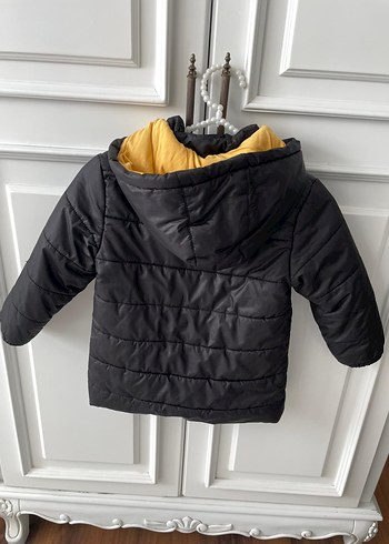 Siyah Kapüşonlu Fermuarlı Erkek Çocuk Mont 3/4yaş - Görsel 2