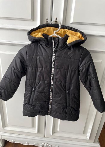 Siyah Kapüşonlu Fermuarlı Erkek Çocuk Mont 3/4yaş - Görsel 3