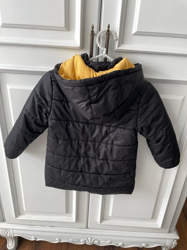 Siyah Kapüşonlu Fermuarlı Erkek Çocuk Mont 3/4yaş - Görsel 2