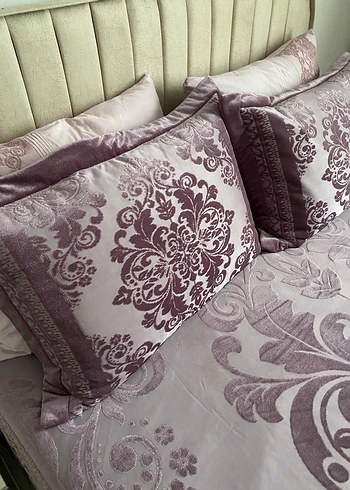 Lila Nakışlı Pastel Yatak Örtüsü - Görsel 4