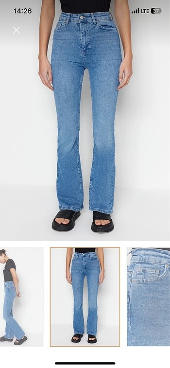 Mavi Flare Yüksek Bel jeans