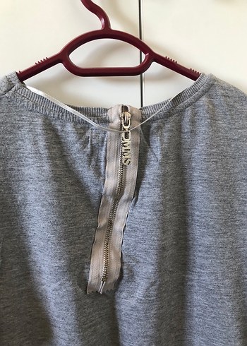 Gri Kadın Sweatshirt Uzun Kollu Rahat Kesim - Görsel 4