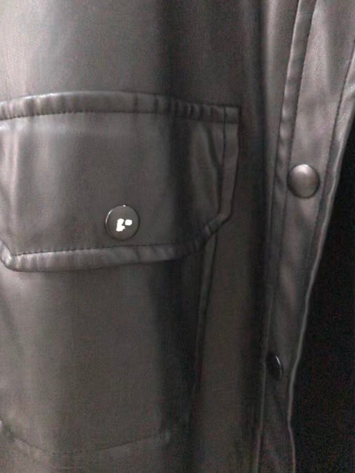 Düğmeli Siyah Deri Ceket - Görsel 4