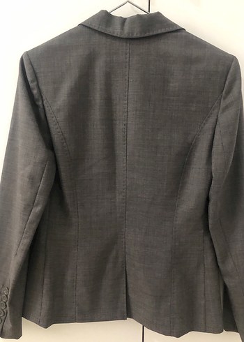 Gri Düğmeli Kadın Blazer Ceket - Görsel 3