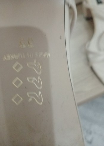 bej renk Tokalı kalin Topuklu Kadın Ayakkabı - Görsel 4