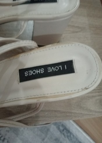 bej renk Tokalı kalin Topuklu Kadın Ayakkabı - Görsel 6