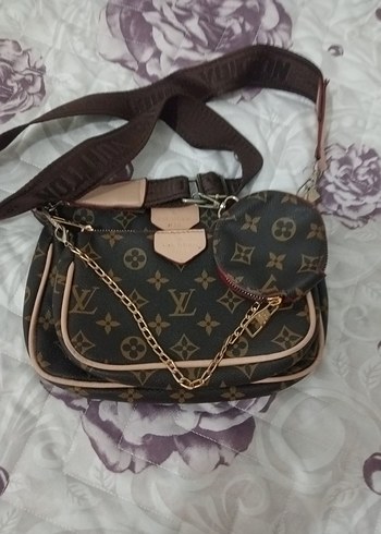 Kahverengi Deri Parisian Baskılı Kadın Çapraz Çanta - Görsel 11