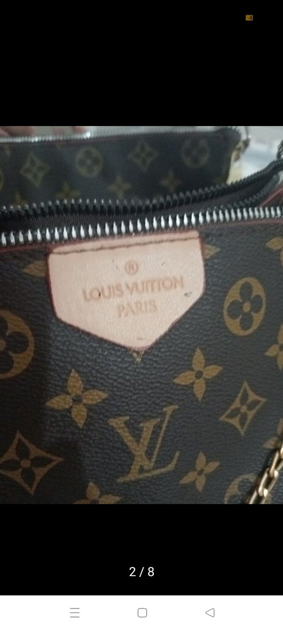 Kahverengi Deri Parisian Baskılı Kadın Çapraz Çanta - Görsel 3