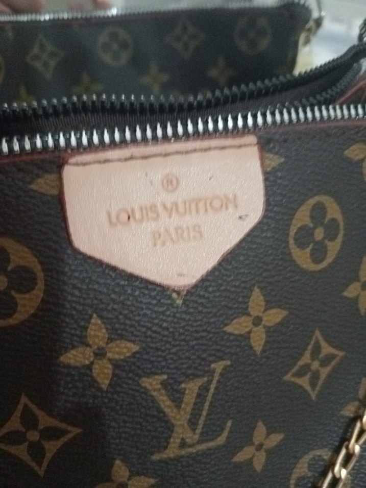 Kahverengi Deri Parisian Baskılı Kadın Çapraz Çanta - Görsel 2